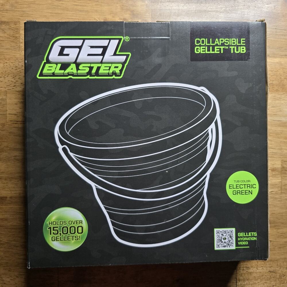 Gel Blaster Collapsible Tub 1.5 Gallon Holds 15,000+ Green Gellets NEW